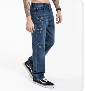 Chrome Heart Zipper Jeans