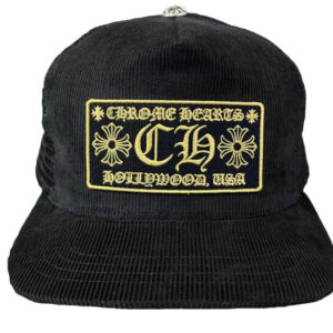 Chrome Hearts Hollywood Corduroy Trucker Hat – Black-Gold