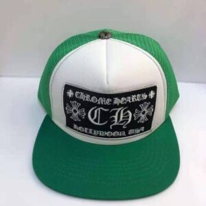 Chrome Hearts Green And White Hollywood Hat