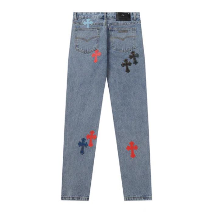 Chrome Hearts Blue Rough Jeans