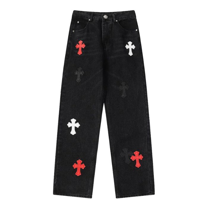 Chrome Hearts Embroidered Jeans Black